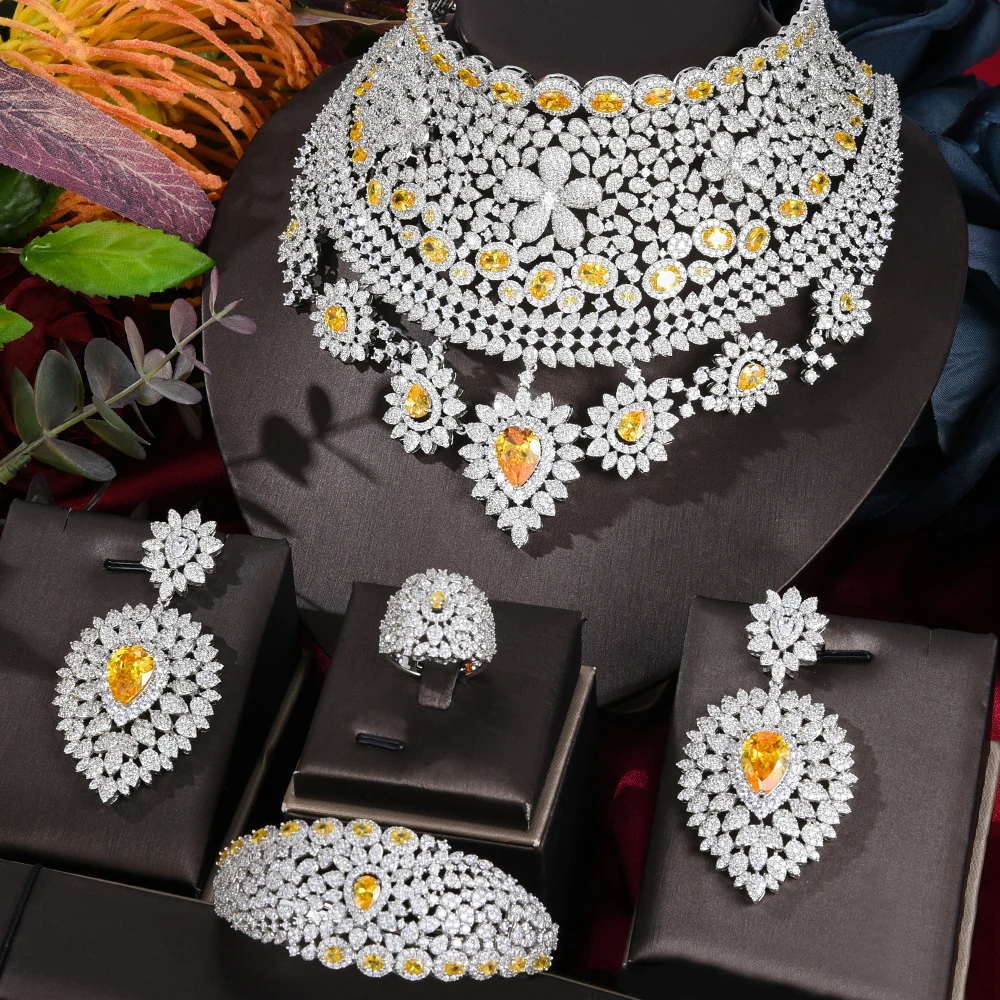 missvikki Luxury Green Red Big Wide Necklace Bangle Earrings Ring Jewelry Sets For Women Wedding Party Crystal Dubai Bridal Gift
missvikki Luxury Green Red Big Wide Necklace Bangle Earrings Ring Jewelry Sets For Women Wedding Party Crystal Dubai Bridal Gift
