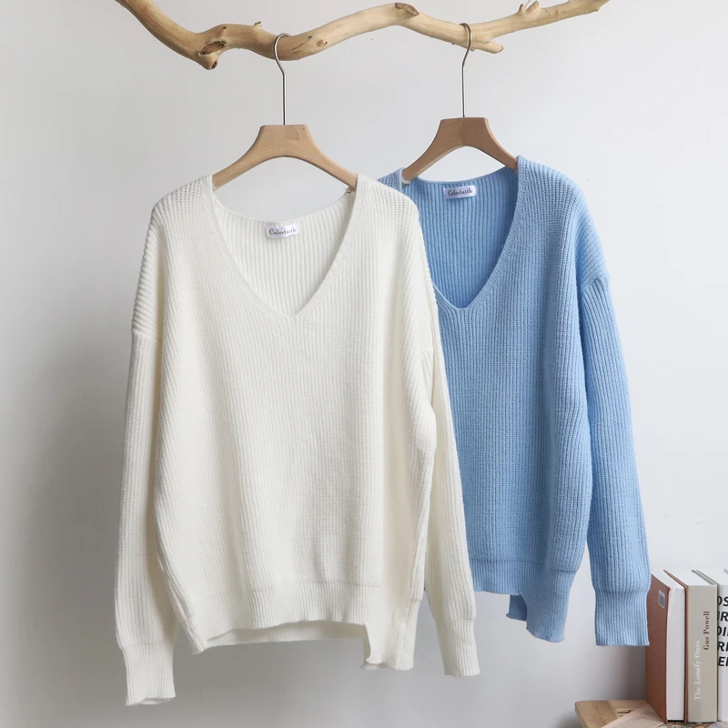 2020 Autumn Winter Women's Knitwear sexy V-Neck Minimalist Tops Korean Irregular Hem Knitted Casual Sweaters 
2020 Autumn Winter Women's Knitwear sexy V-Neck Minimalist Tops Korean Irregular Hem Knitted Casual Sweaters