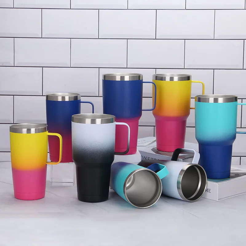 Дорожная кружка из нержавеющей стали с градиентом, 20 унций, 30 унций, с ручкой, кружка для льда, красочная кружка с двойными стенками, вакуумна...
Дорожная кружка из нержавеющей стали с градиентом, 20 унций, 30 унций, с ручкой, кружка для льда, красочная кружка с двойными стенками, вакуумна...