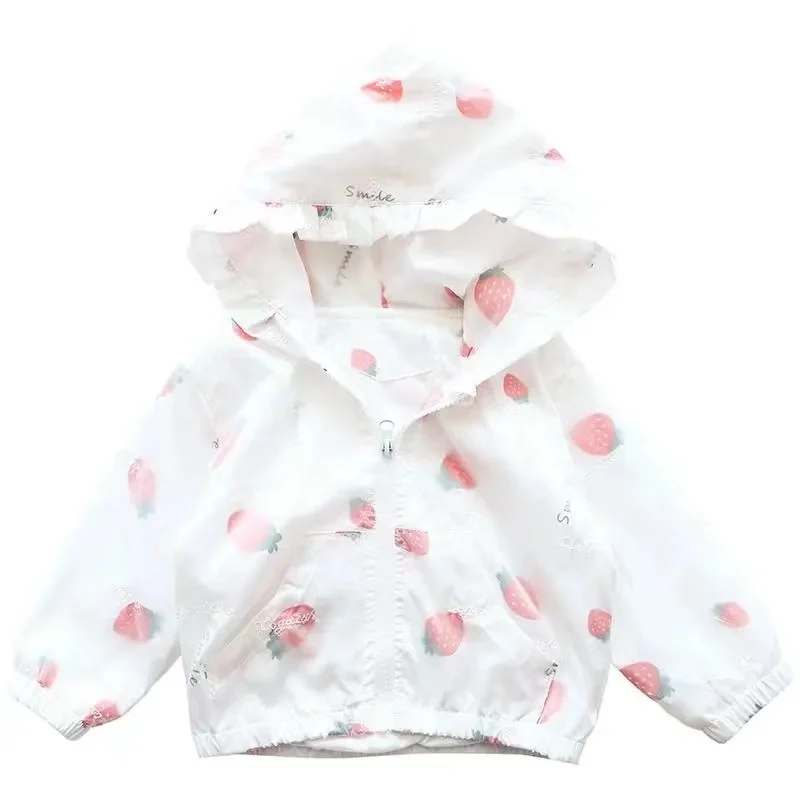 Summer Lightweight Sunscreen Clothing Baby Girls Jackets Breathable Strawberry Child Coat Children Outerwear For 1-7 Years Old 
Summer Lightweight Sunscreen Clothing Baby Girls Jackets Breathable Strawberry Child Coat Children Outerwear For 1-7 Years Old