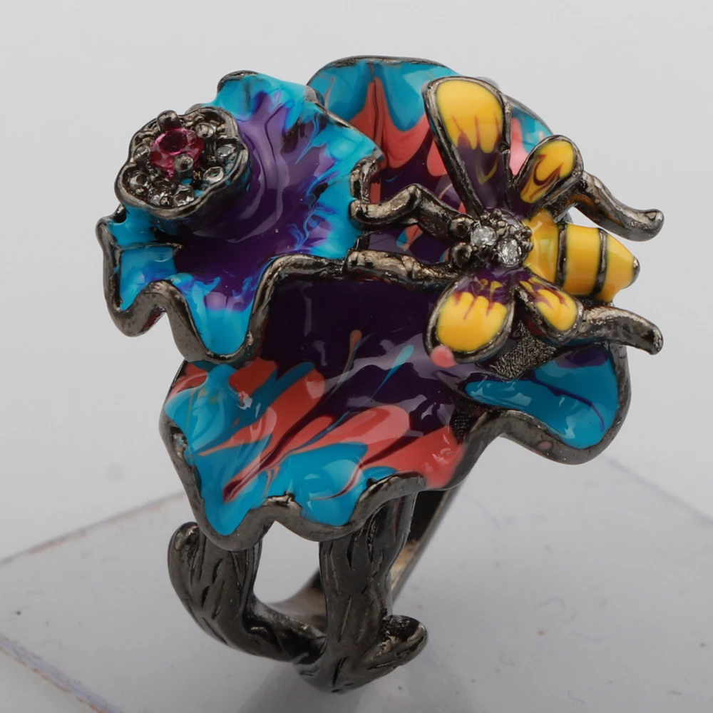Vintage Enamel Bee Rings Size 6-10 Exquisite Exaggeration Handmade Jewelry For Women Wedding Cocktail Party Charm Ornaments Gift
Vintage Enamel Bee Rings Size 6-10 Exquisite Exaggeration Handmade Jewelry For Women Wedding Cocktail Party Charm Ornaments Gift