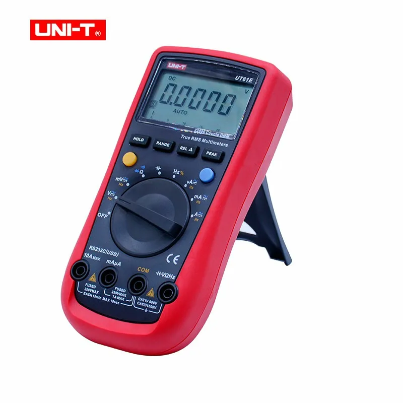 

UNI-T Digital Multimeter UT61E True RMS Auto Range 22000 Count PC Connect AC DC Voltage Meter Data Hold +9V Rechargeable Battery