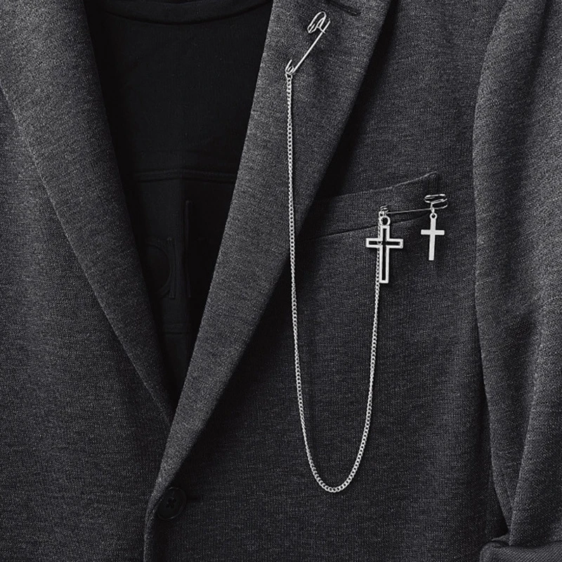 Suit Punk Hip Hop Pin Cross Chain Paper Clip Men and Women Long Cross Cool Student Pin Brooch Accessories
Suit Punk Hip Hop Pin Cross Chain Paper Clip Men and Women Long Cross Cool Student Pin Brooch Accessories