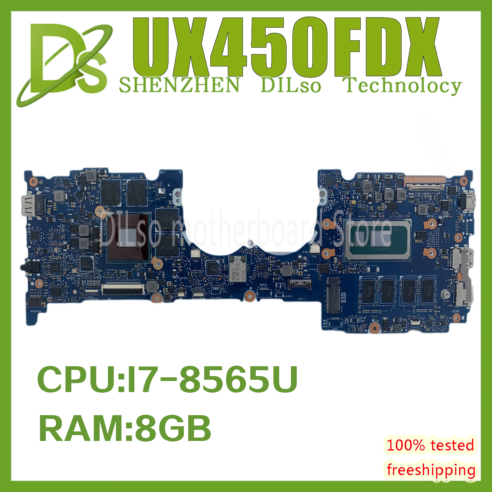 UX450FDX motherboard for ASUS ZenBook Pro 14 UX450F UX450FD UX450 original mainboard W/I7-8565U GTX1050-V4G 8G-RAM 100% working
UX450FDX motherboard for ASUS ZenBook Pro 14 UX450F UX450FD UX450 original mainboard W/I7-8565U GTX1050-V4G 8G-RAM 100% working