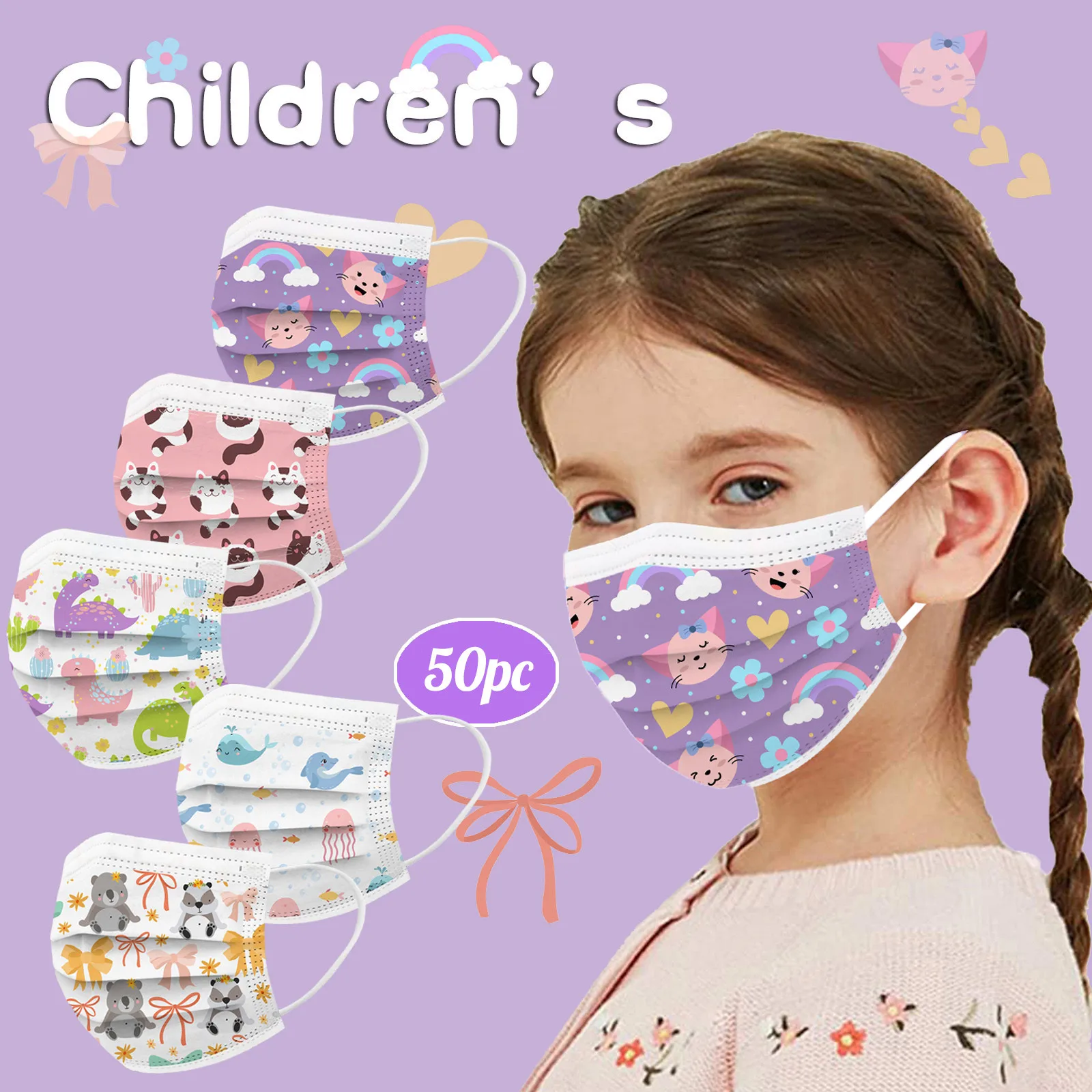 50pc Disposable Face Mask For Kids 3ply Ear Loop Mask Children Surgical Mask Non-woven Anti-dust Mascarillas Halloween Cosplay
50pc Disposable Face Mask For Kids 3ply Ear Loop Mask Children Surgical Mask Non-woven Anti-dust Mascarillas Halloween Cosplay