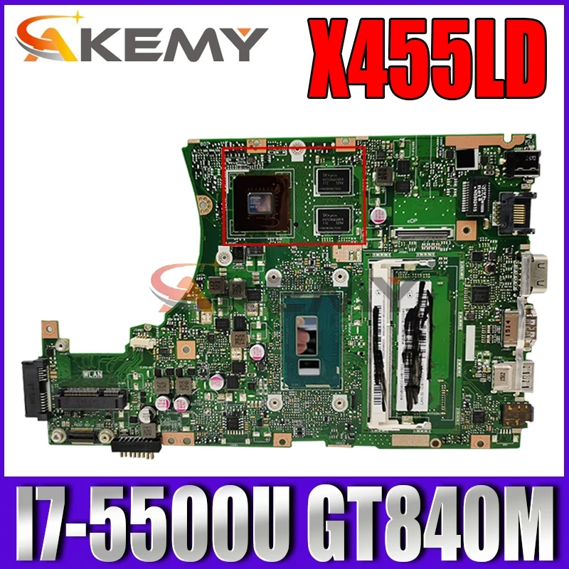 Akemy X455LD Laptop motherboard for ASUS X455LNB X455LD X455LJ Y483L W419L W409L original mainboard 4GB-RAM I7-5500U GT840M LVDS 
Akemy X455LD Laptop motherboard for ASUS X455LNB X455LD X455LJ Y483L W419L W409L original mainboard 4GB-RAM I7-5500U GT840M LVDS