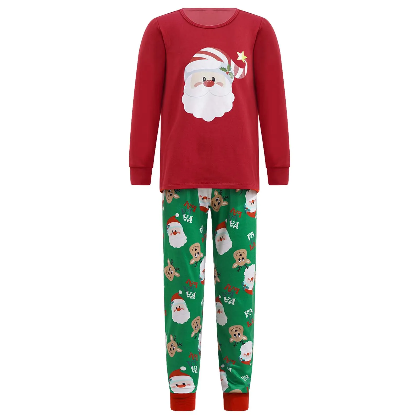 

2021 Winter Kids Christmas Pajamas Girls And Boys Long Sleeves Sleepwear Set Santa Claus Outfits Children Pyjamas 4-16 Years