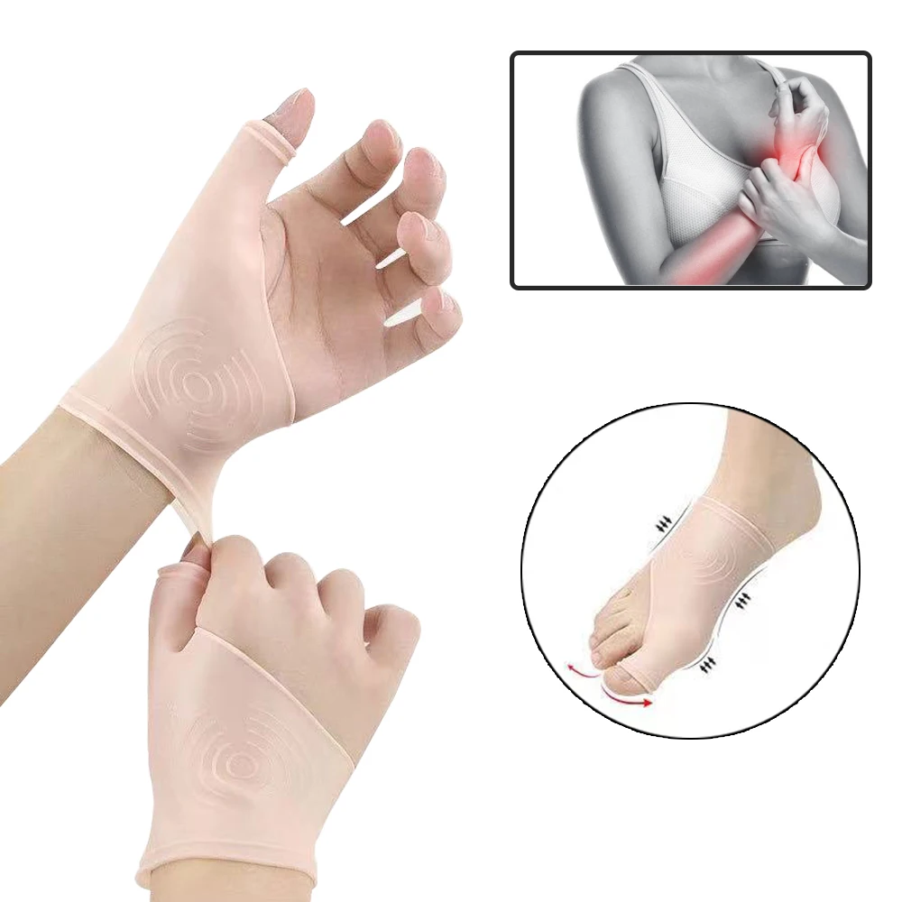 2pcs Silicone Treatment Wrist Thumb Support Gloves Hand Brace Relief Pain Protection Sleeve Arthritis Pressure Correction Gloves
2pcs Silicone Treatment Wrist Thumb Support Gloves Hand Brace Relief Pain Protection Sleeve Arthritis Pressure Correction Gloves