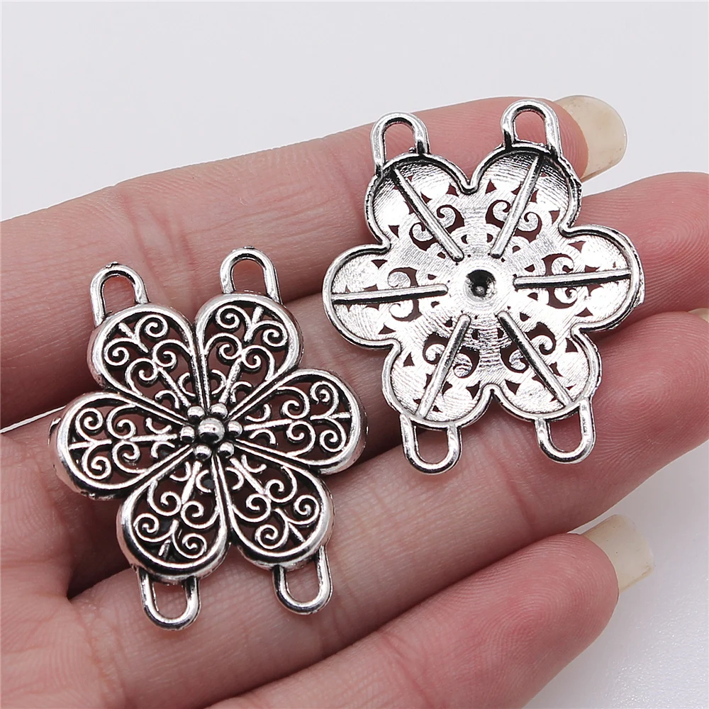 Tristana 6pcs Flower Porous Body Chain Connectors Charms 32x38mm Antique Silver Color For Jewelry Making DIY Accessoreis
Tristana 6pcs Flower Porous Body Chain Connectors Charms 32x38mm Antique Silver Color For Jewelry Making DIY Accessoreis