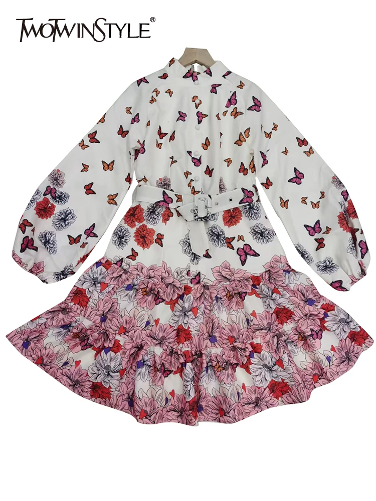 TWOTWINSTYLE Casual Slim Print Colorblock Dress Female Stand Collar Long Sleeve Fashion Dresses For Women Autumn Style 2021 New
TWOTWINSTYLE Casual Slim Print Colorblock Dress Female Stand Collar Long Sleeve Fashion Dresses For Women Autumn Style 2021 New