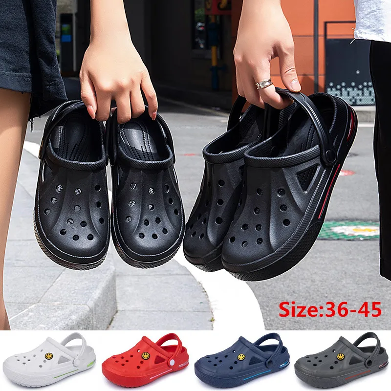 Newbeads Crocks Crocse Sandals Hole Shoes Couple Home Slippers Summer Hollow Out Smiling Face Buckle Men and Women Beach Flat
Newbeads Crocks Crocse Sandals Hole Shoes Couple Home Slippers Summer Hollow Out Smiling Face Buckle Men and Women Beach Flat