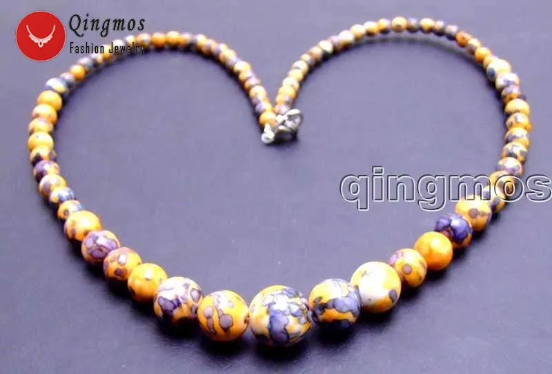 Qingmos 4-12mm Round Orange Natural Agates Necklace for Women with Multicolor Stone 17" Chokers Necklace Jewelry Colar 5859
Qingmos 4-12mm Round Orange Natural Agates Necklace for Women with Multicolor Stone 17" Chokers Necklace Jewelry Colar 5859