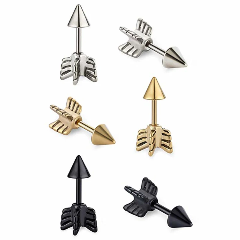 Punk Arrow Stud Earrings Gothic Cartilage Earrings Women Men Stainless Steel Piercing Jewelry Gift
Punk Arrow Stud Earrings Gothic Cartilage Earrings Women Men Stainless Steel Piercing Jewelry Gift