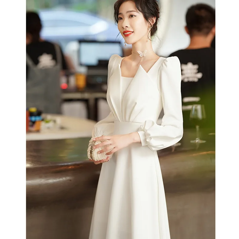 Office Lace Lady Evening Dress Sexy Square Collar Satin Pleated Dresses Long Banquet Skirt Elegant Flare Sleeve Prom Gown
Office Lace Lady Evening Dress Sexy Square Collar Satin Pleated Dresses Long Banquet Skirt Elegant Flare Sleeve Prom Gown