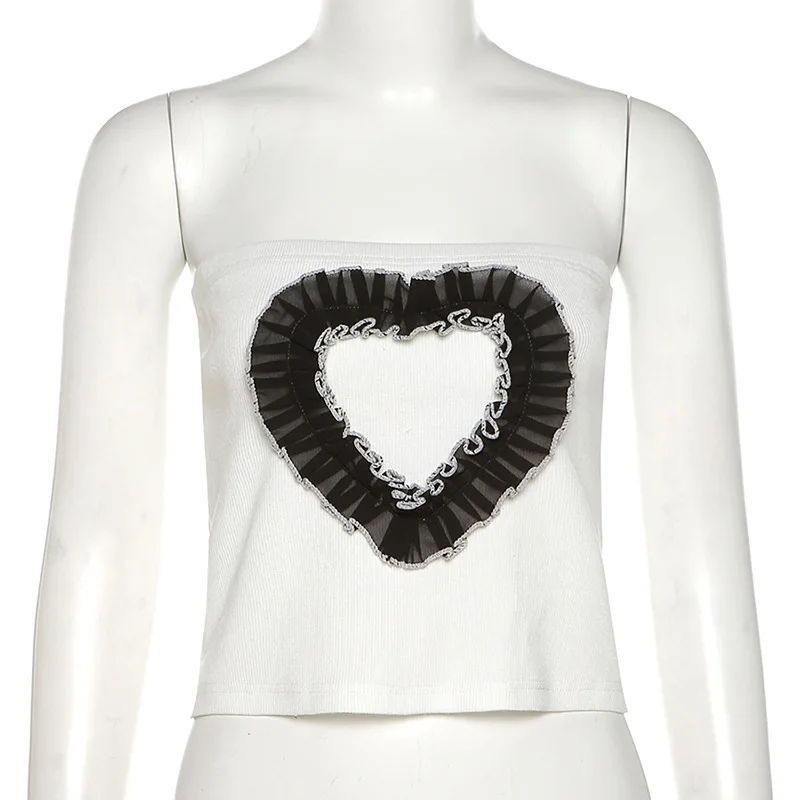 Goth Dark Harajuku Gothic Sexy Women Crop Tops E-girl Cute Grunge White Summer Strapless Bodycon Heart Fashion Streetwear Outfit
Goth Dark Harajuku Gothic Sexy Women Crop Tops E-girl Cute Grunge White Summer Strapless Bodycon Heart Fashion Streetwear Outfit