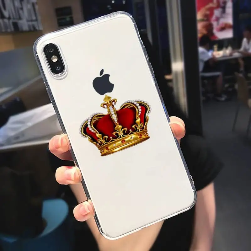 Crown Letter King Queen shell Phone Case Transparent for iPhone 6 7 8 11 12 s mini pro X XS XR MAX Plus
Crown Letter King Queen shell Phone Case Transparent for iPhone 6 7 8 11 12 s mini pro X XS XR MAX Plus