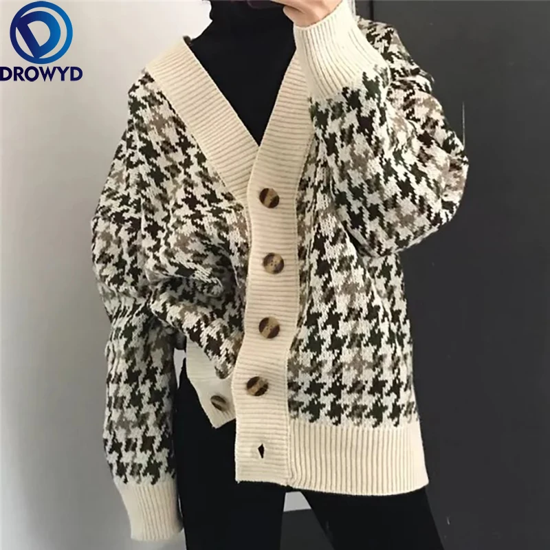Fashion 2021 Autumn Winter Women's Sweaters Buttons Cardigans Plaid Harajuku Knitted Single-breasted Cardigan Jacket Lady Tops
Fashion 2021 Autumn Winter Women's Sweaters Buttons Cardigans Plaid Harajuku Knitted Single-breasted Cardigan Jacket Lady Tops