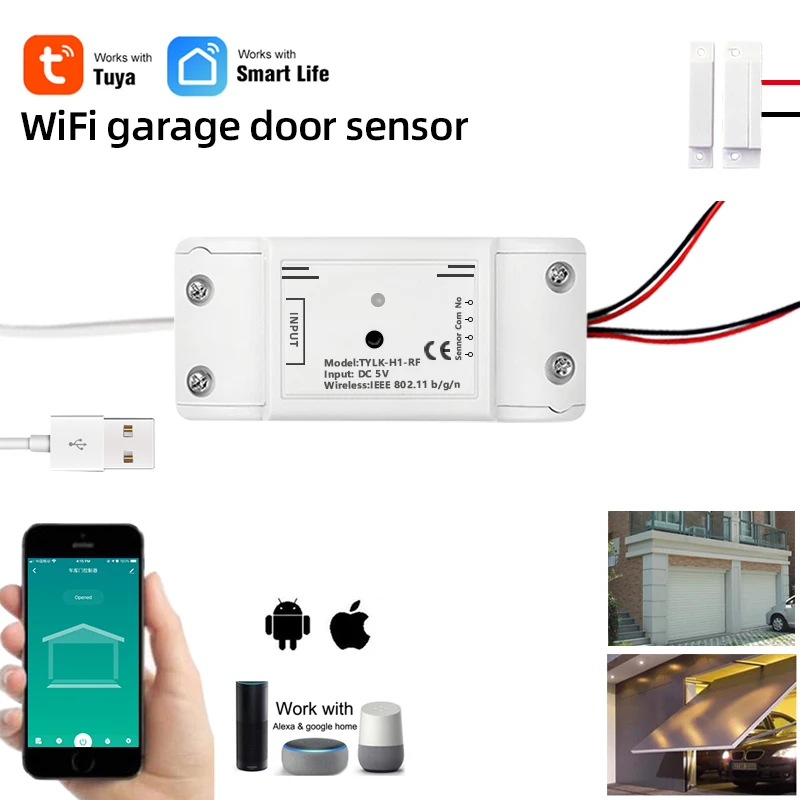 Tuya Smart Life WIFI Garage Door Opener Controller,Timer,Door Open Close Monitor,Voice Remote Control by Alexa Google Assistant
Tuya Smart Life WIFI Garage Door Opener Controller,Timer,Door Open Close Monitor,Voice Remote Control by Alexa Google Assistant