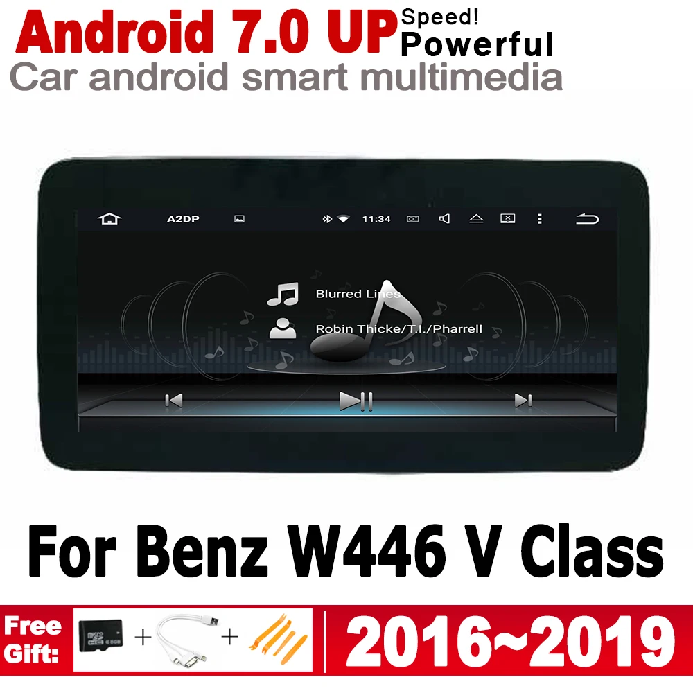 Для Mercedes Benz W446 V Class 2016 2017 2018 2019 NTG Android 7 0 автомобильное радио GPS мультимедийный