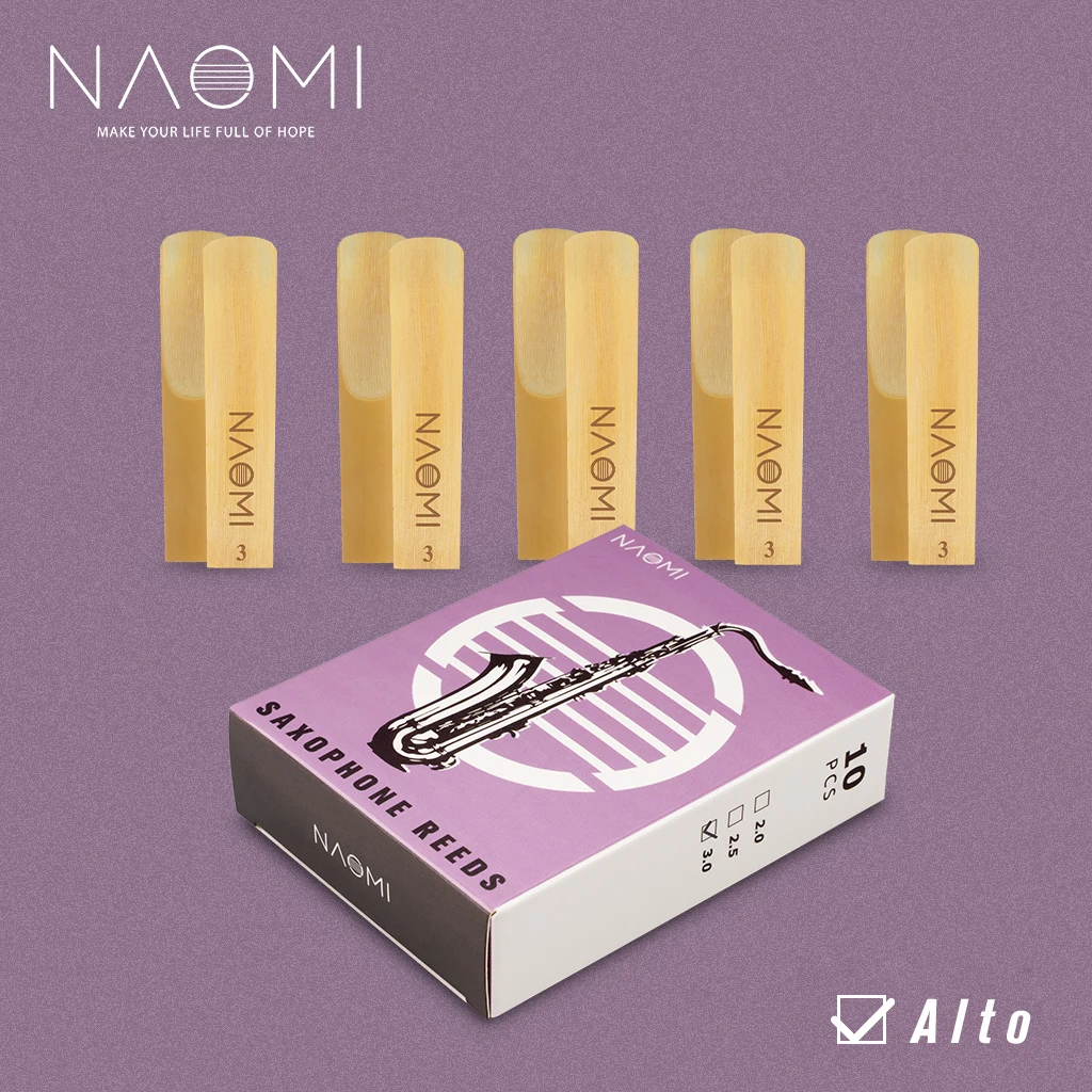 NAOMI 10pcs/1pack Woodwinds Alto Sax Strength 3 Traditional Reeds E Flat Alto Saxophone Reeds NS-06
NAOMI 10pcs/1pack Woodwinds Alto Sax Strength 3 Traditional Reeds E Flat Alto Saxophone Reeds NS-06