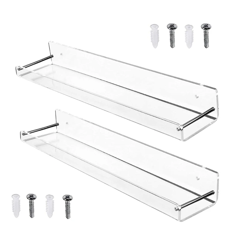 Wall Mount Clear Acrylic Floating Shelves Bath Living Room Kitchen L Shape Displaying Rack Organizer Shelving with Screw
Wall Mount Clear Acrylic Floating Shelves Bath Living Room Kitchen L Shape Displaying Rack Organizer Shelving with Screw