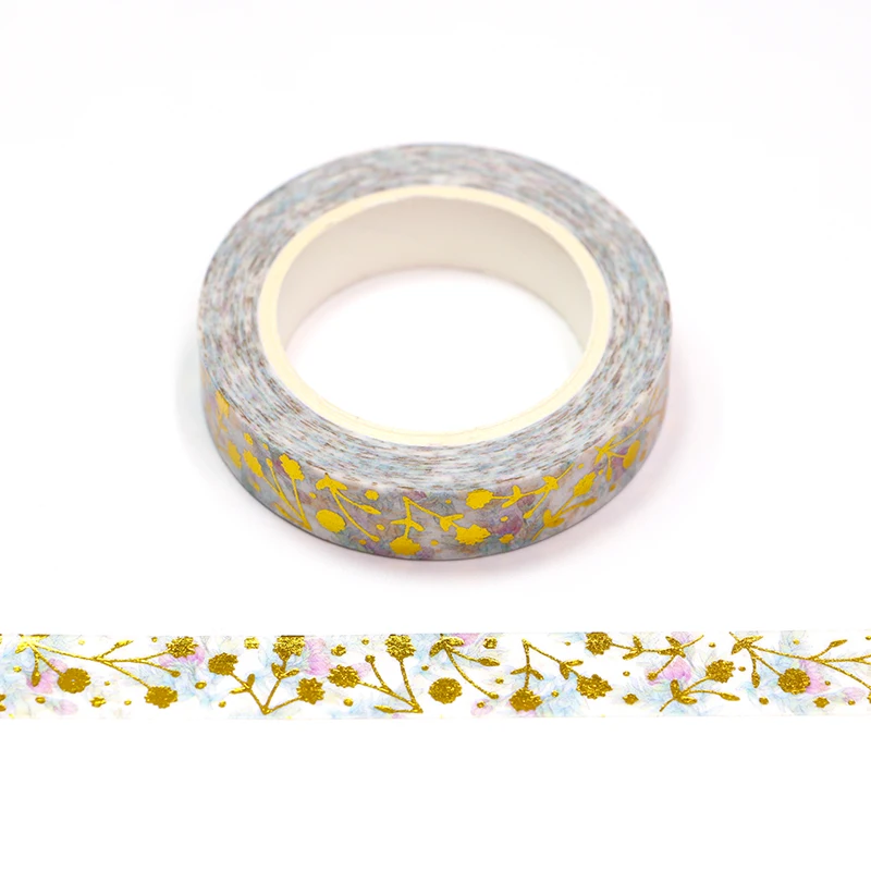 1PC 10MM*10M Foil Spring Gold Flowers Leaves Decorative Washi Tape DIY Scrapbooking Masking Tape School Office Supply
1PC 10MM*10M Foil Spring Gold Flowers Leaves Decorative Washi Tape DIY Scrapbooking Masking Tape School Office Supply