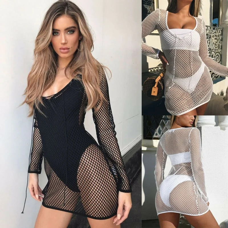 2019 New Style Hot Fashion Women Mesh Solid Beach Hollow Out Bathing Suit Bikini Swimwear Cover Up Tops Beachwear Swimming
2019 New Style Hot Fashion Women Mesh Solid Beach Hollow Out Bathing Suit Bikini Swimwear Cover Up Tops Beachwear Swimming