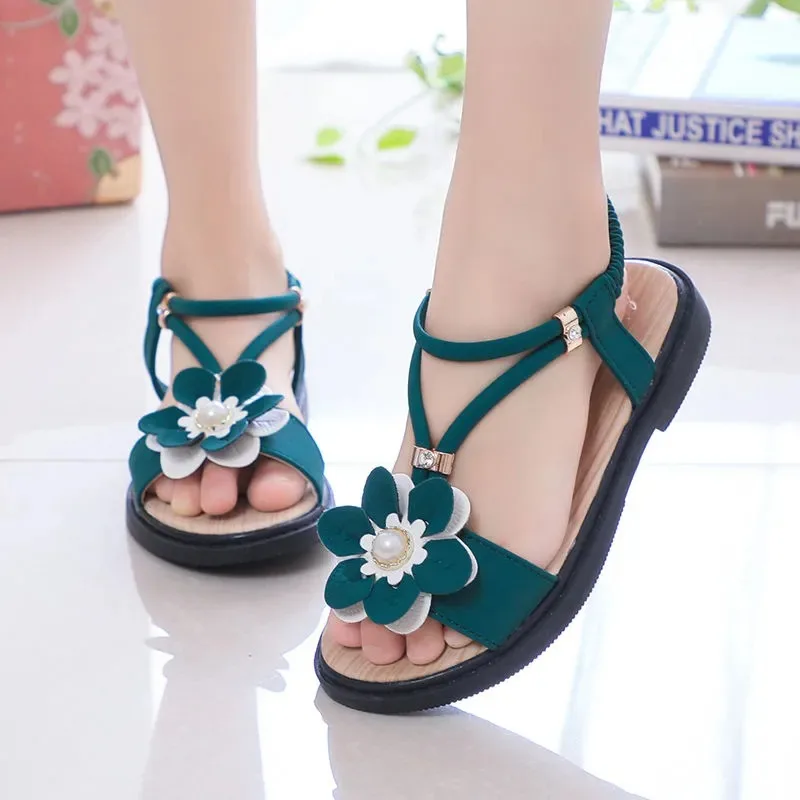 Summer Big Girls Gladiator Sandals For Children's Flowers Green Pink Sweet Beach Shoes Kids Floral Sandals Princess Shoes New
Summer Big Girls Gladiator Sandals For Children's Flowers Green Pink Sweet Beach Shoes Kids Floral Sandals Princess Shoes New
