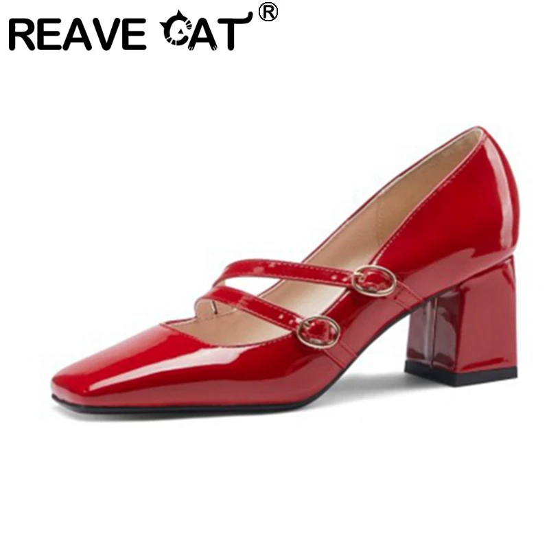 Женские туфли-лодочки с квадратным носком REAVE CAT, Новые Классические Туфли Мэри Джейн из лакированной кожи на блочном каблуке 2021 см с пряжкой, повседневные Большие размеры 31-48, A3481, 6,5
Женские туфли-лодочки с квадратным носком REAVE CAT, Новые Классические Туфли Мэри Джейн из лакированной кожи на блочном каблуке 2021 см с пряжкой, повседневные Большие размеры 31-48, A3481, 6,5