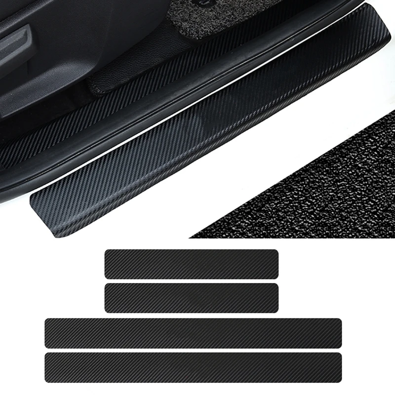 4PCS Car Door Threshold Scuff Plate Stickers For Ford Focus kuga Fiesta Ecosport Mondeo Skoda octavia Fabia Rapid Yeti | Автомобили и