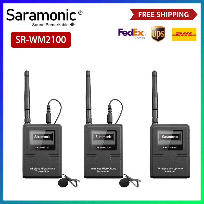 Saramonic SR-WM2100 2-Person Camera-Mountable 2.4GHz Wireless Lavalier System for Cameras and Mobile Devices with Headphone Outp
Saramonic SR-WM2100 2-Person Camera-Mountable 2.4GHz Wireless Lavalier System for Cameras and Mobile Devices with Headphone Outp