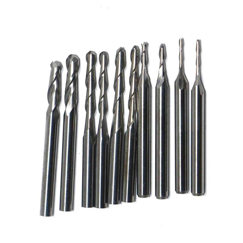 10pcs/set Milling Cutter 3.175mm Shank Carbide Ball Nose End Mill CNC Engraving Router Bit Set 1-3.175mm New Arrival
10pcs/set Milling Cutter 3.175mm Shank Carbide Ball Nose End Mill CNC Engraving Router Bit Set 1-3.175mm New Arrival