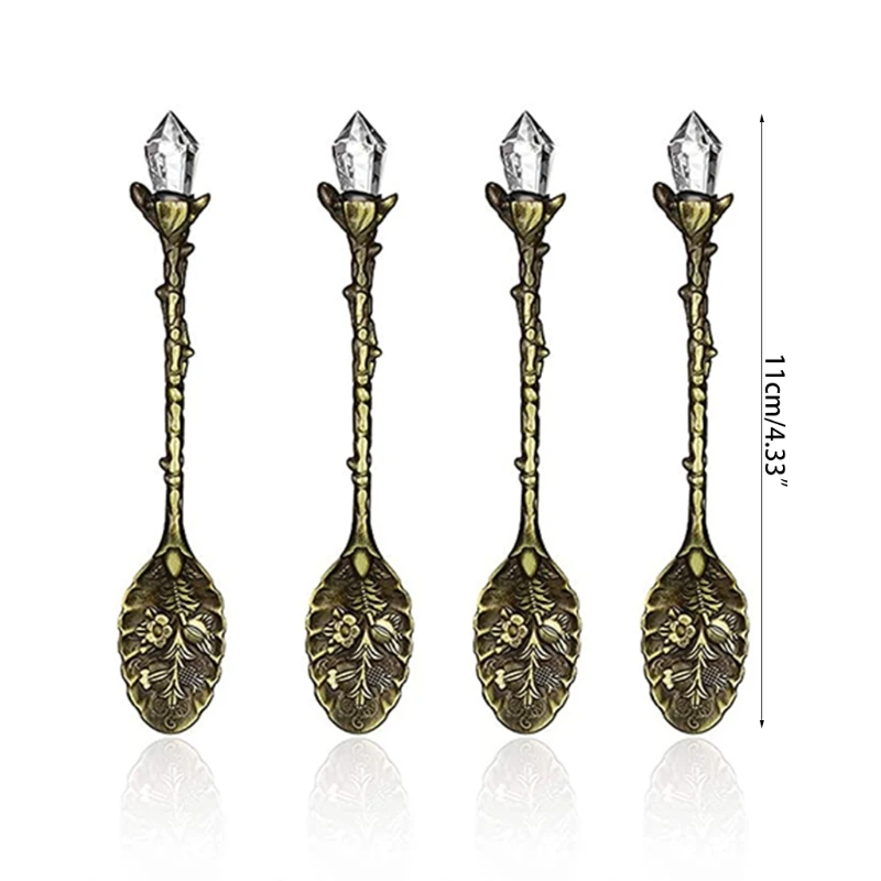 35ED 4 Pcs Retro Crystal Alloy Stereoscopic Spoon Coffee Tea Decorative Dessert Ice Cream Spoons for Cafe Tableware
35ED 4 Pcs Retro Crystal Alloy Stereoscopic Spoon Coffee Tea Decorative Dessert Ice Cream Spoons for Cafe Tableware