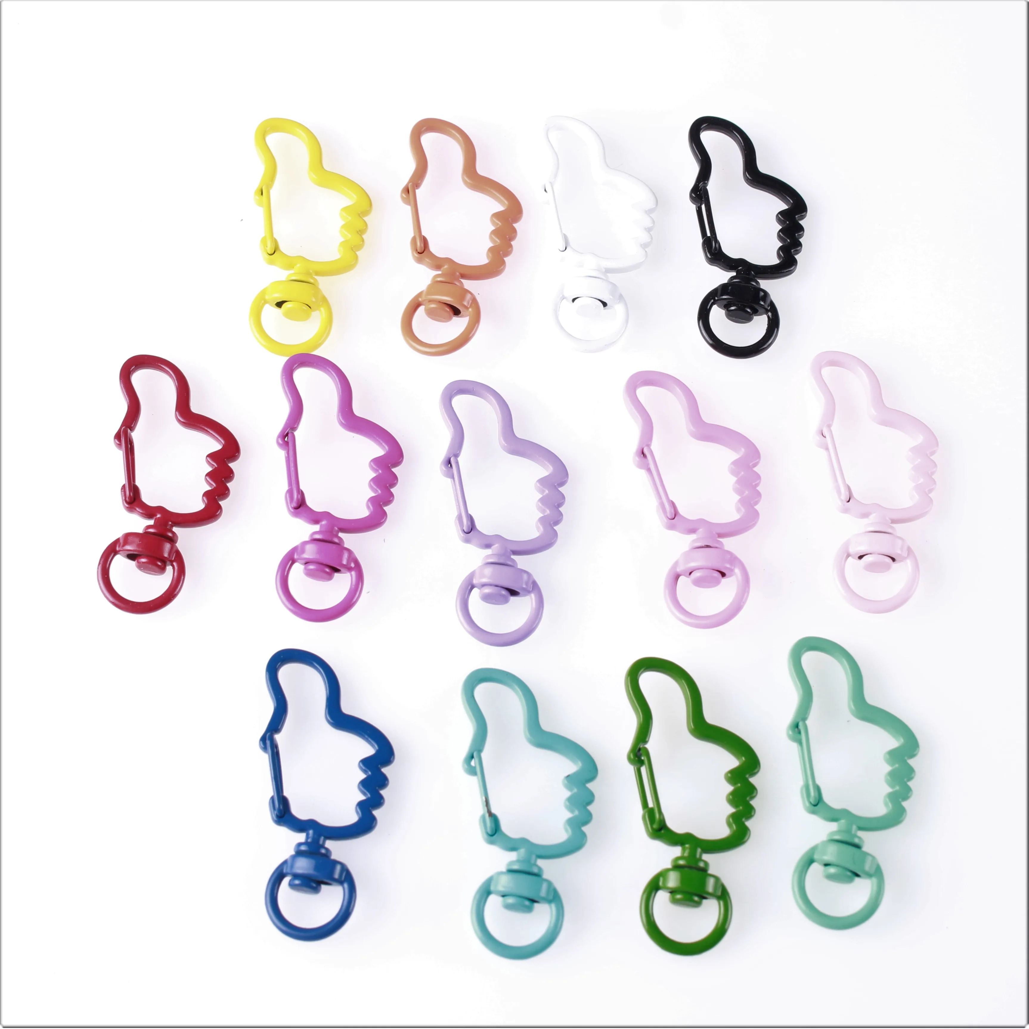 DIY alloy accessories spray paint color buckle lobster buckle metal thumb-shaped keychain handmade pendant with accessories
DIY alloy accessories spray paint color buckle lobster buckle metal thumb-shaped keychain handmade pendant with accessories