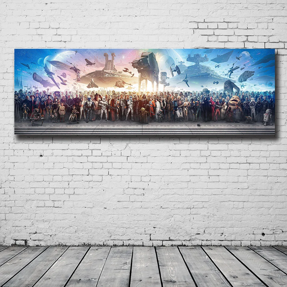 Star Wars All Characters Poster Canvas Painting Fans HD Print Living Room Bedroom Decoration | Дом и сад