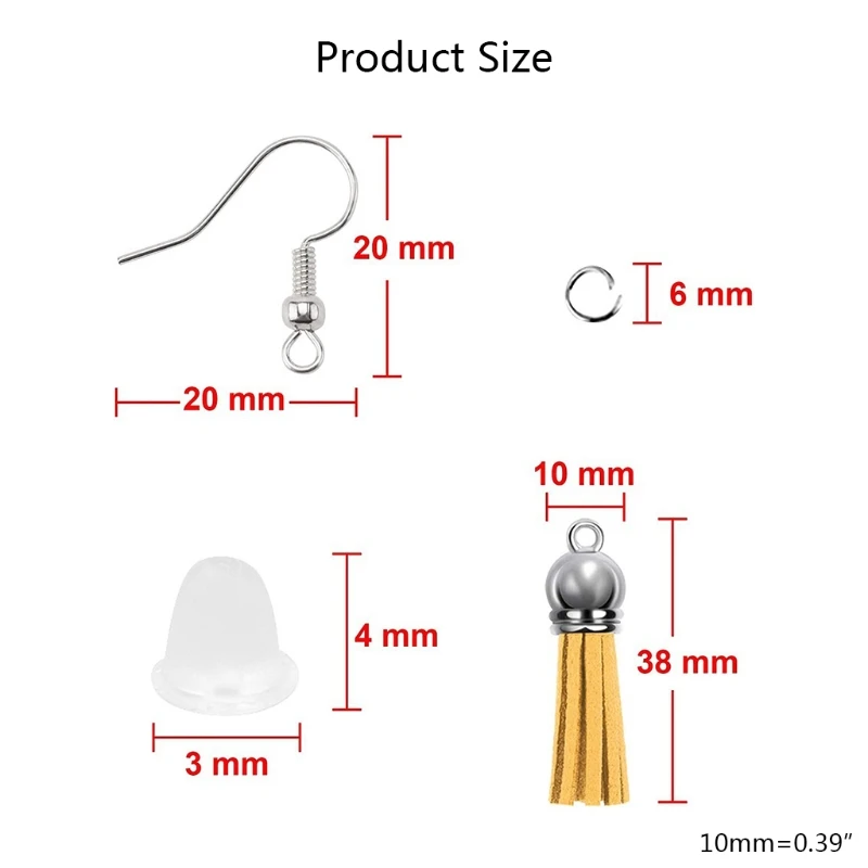 200 Pcs Keychain Tassel Earrings Making Set Contains 40 Pcs Leather Tassels for Jewelry Making 40 Pcs Earring Hooks
200 Pcs Keychain Tassel Earrings Making Set Contains 40 Pcs Leather Tassels for Jewelry Making 40 Pcs Earring Hooks