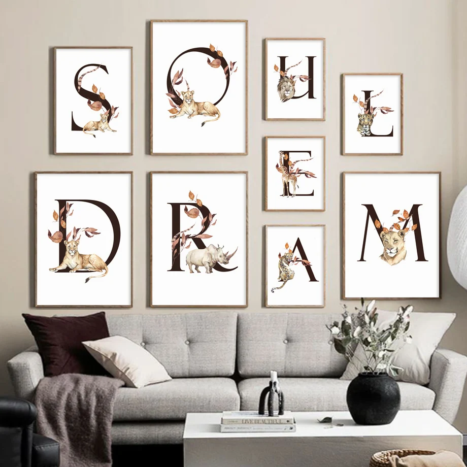 Letter Animal Leaves Alphabet Combination Wall Art Canvas Painting Nordic Posters And Prints Wall Pictures For Living Room Decor
Letter Animal Leaves Alphabet Combination Wall Art Canvas Painting Nordic Posters And Prints Wall Pictures For Living Room Decor