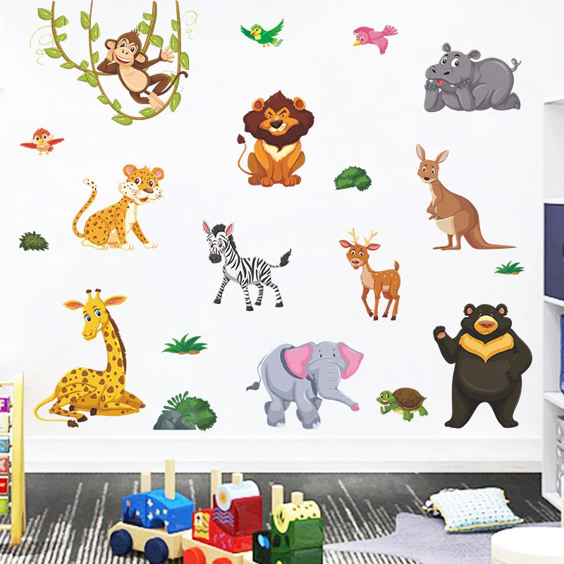 Baby Room Jungle Animals Wall Stickers Removable Adhesive Cartoon Kids Children Bedroom Wall Mural Picture
Baby Room Jungle Animals Wall Stickers Removable Adhesive Cartoon Kids Children Bedroom Wall Mural Picture