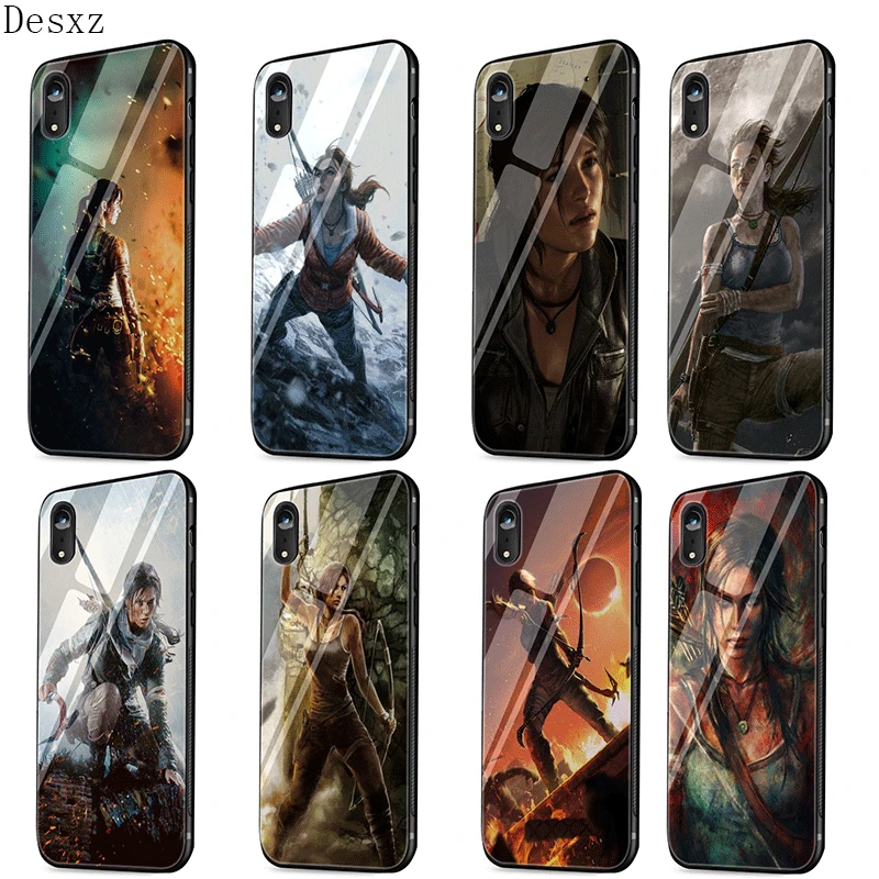 Мобильный телефон стеклянный чехол для iPhone 5 5s SE 6 6s 7 8 Plus X XS Max XR Rise Of The Tomb Raider Shell