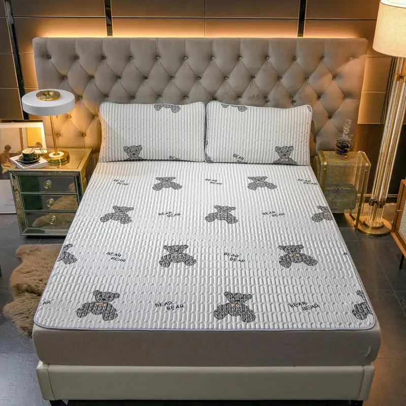 Summer Quilting Latex Bed Mat Set with Pillowcase 3 Pieces Cool Mattress Sheet Protector Cover Sleeping Mat Queen Size Bed Pad 
Summer Quilting Latex Bed Mat Set with Pillowcase 3 Pieces Cool Mattress Sheet Protector Cover Sleeping Mat Queen Size Bed Pad
