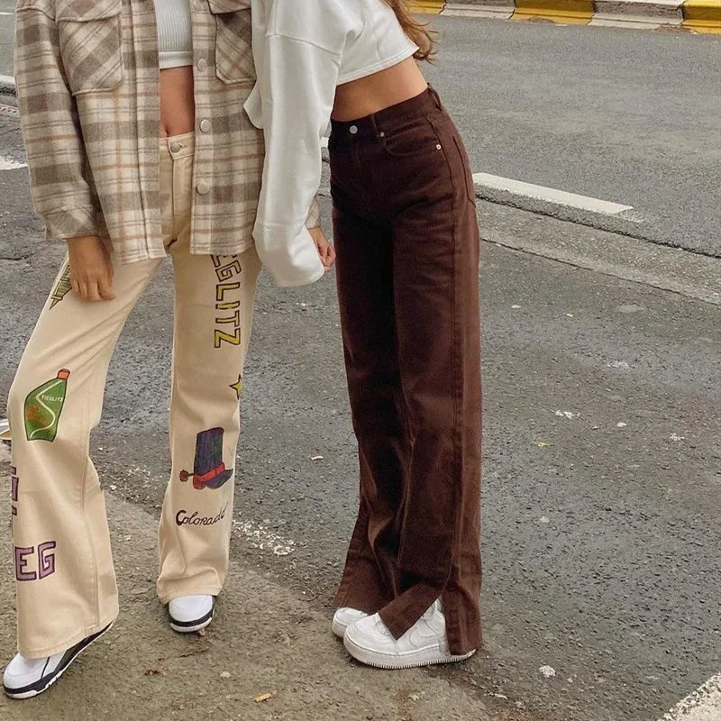 Brown Y2k Sweatpants Fashion Side Split Women's Classic Pants 2020 Vintage High Waist Straight Long Trousers Capris Streetwear
Brown Y2k Sweatpants Fashion Side Split Women's Classic Pants 2020 Vintage High Waist Straight Long Trousers Capris Streetwear