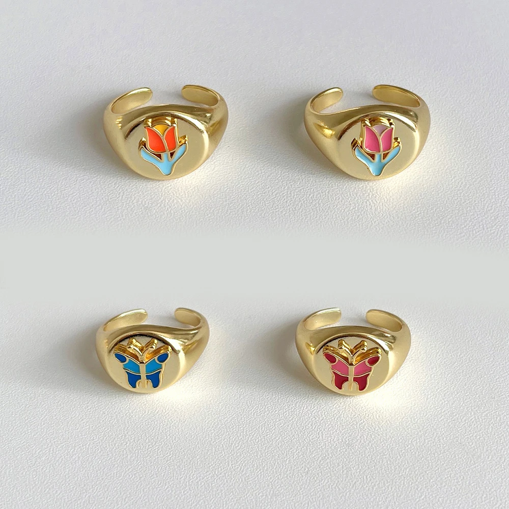 Drop Glue Color Flower Butterfly Rings for Women Drop Oil Adjustable Ring Jewelry Charms Anillos Mujer Wholesale
Drop Glue Color Flower Butterfly Rings for Women Drop Oil Adjustable Ring Jewelry Charms Anillos Mujer Wholesale