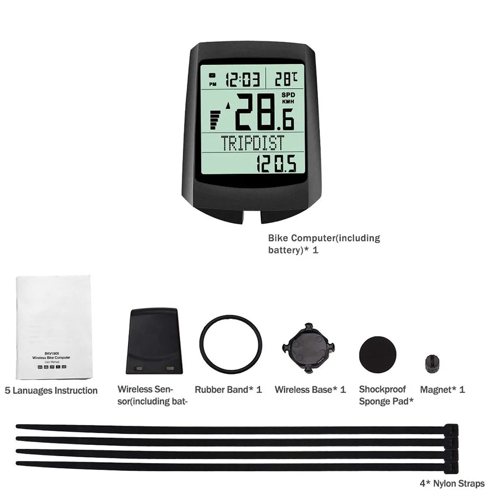 New Five-Language Waterproof Bicycle Stopwatch Backlight Wireless Mountain Bike Computer Bicycle Speed Table Riding Code Table
New Five-Language Waterproof Bicycle Stopwatch Backlight Wireless Mountain Bike Computer Bicycle Speed Table Riding Code Table