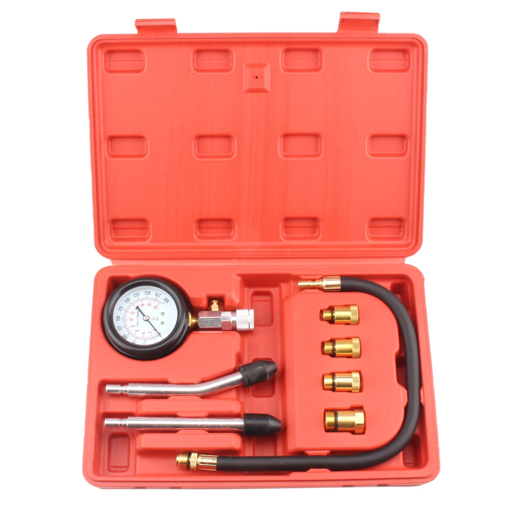 New Petrol Engine Cylinder Compression Tester Kit 300PSI Cylinder Pressure Test Gauge Tool with M10 M12 M14 M18 Adapter
New Petrol Engine Cylinder Compression Tester Kit 300PSI Cylinder Pressure Test Gauge Tool with M10 M12 M14 M18 Adapter