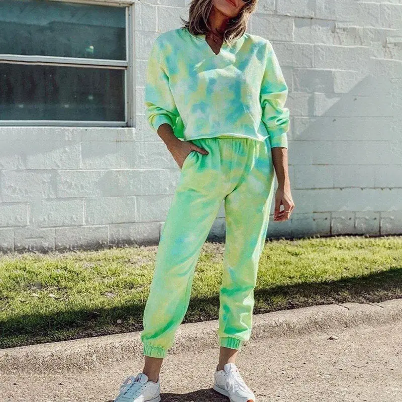 Tie Dye 2 Piece Sets Women Long Sleeve Cropped Sweatshirt Set Tracksuit Sweatpants Spring Autumn Casual Female Sportswear Suit
Tie Dye 2 Piece Sets Women Long Sleeve Cropped Sweatshirt Set Tracksuit Sweatpants Spring Autumn Casual Female Sportswear Suit