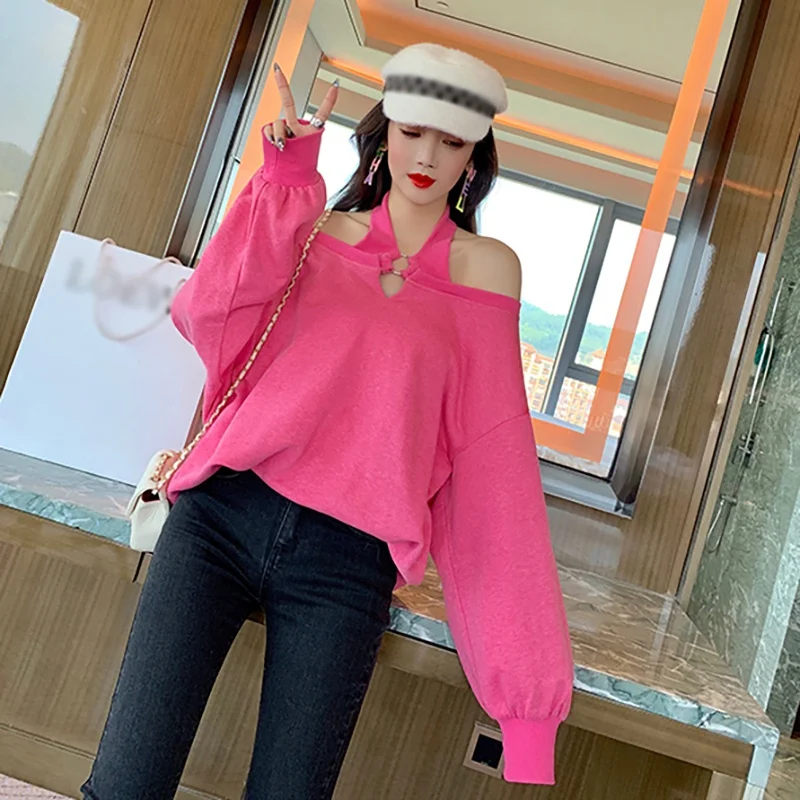 sweatshirts Casual solid halter long sleeve pullover sweatshirt sweatshirt women loose
sweatshirts Casual solid halter long sleeve pullover sweatshirt sweatshirt women loose