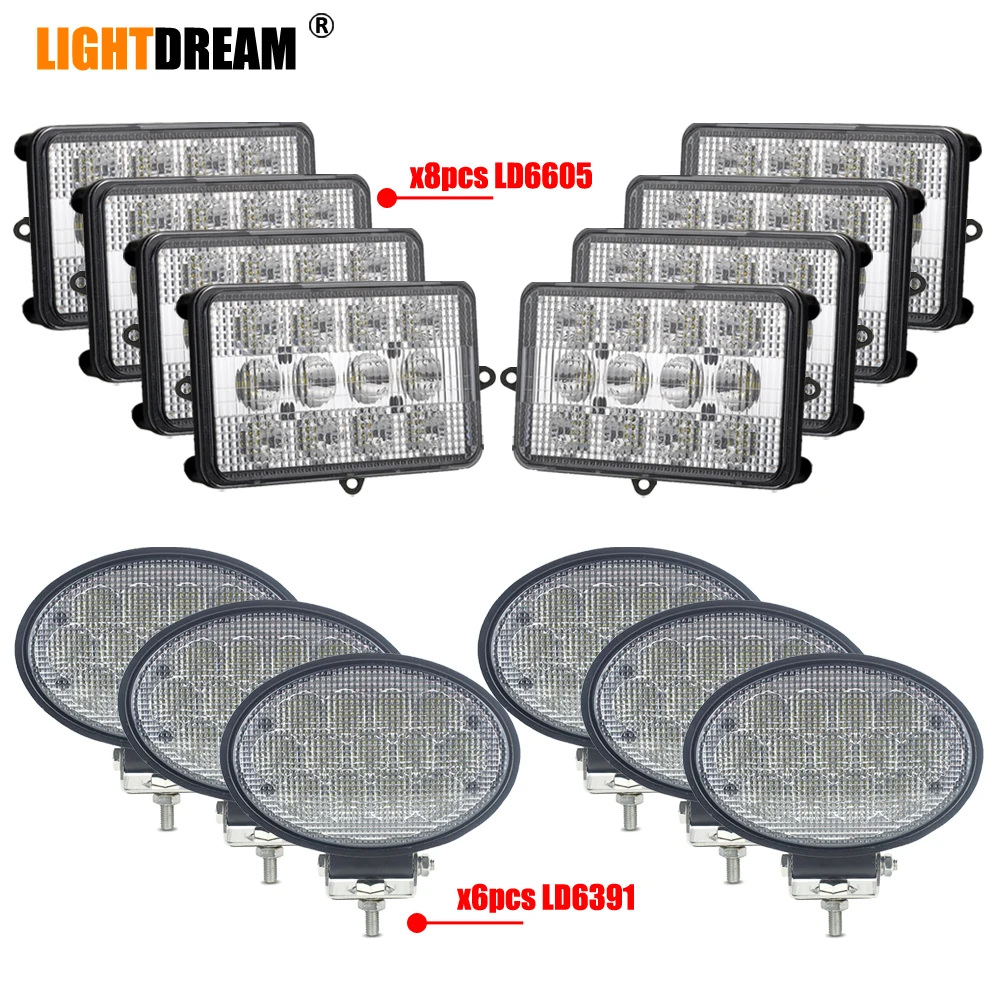 Complete LED Work Light Kit 6pcs Cab Headlights 2pcs Side Row Finder headlights 6pcs Stubble Lights For John Deere Combines+
Complete LED Work Light Kit 6pcs Cab Headlights 2pcs Side Row Finder headlights 6pcs Stubble Lights For John Deere Combines+