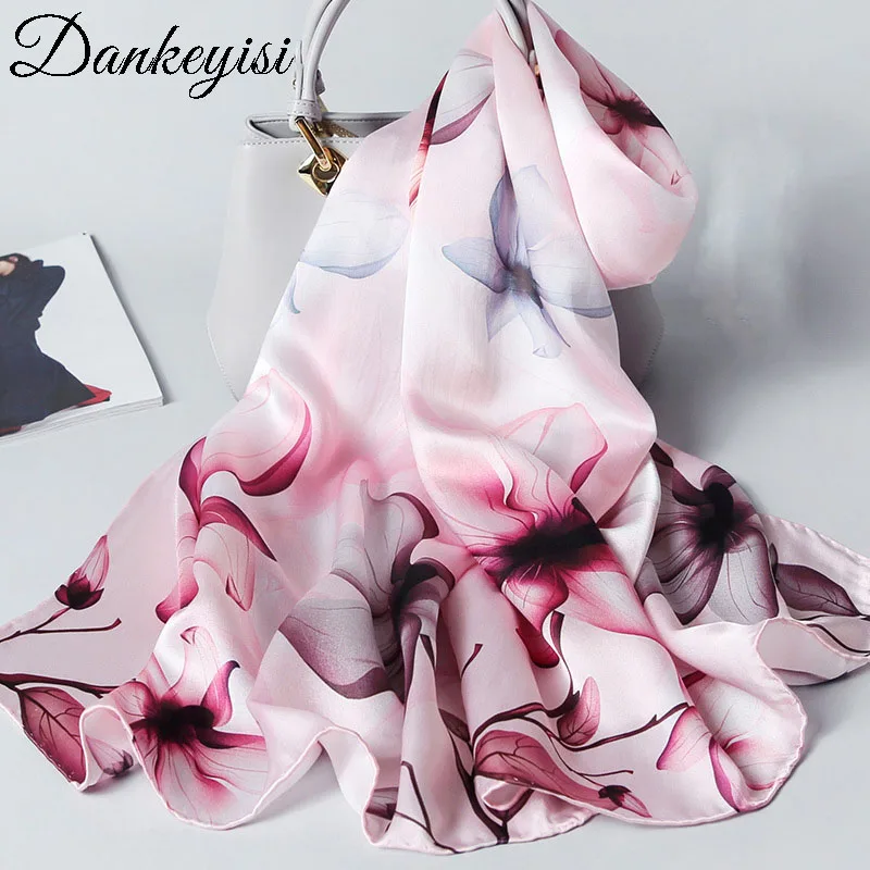 DANKEYISI, женский шелковый шарф 100%, женские модные длинные шарфы с цветочным принтом, Женская пляжная шаль, хиджаб, шарфы
DANKEYISI, женский шелковый шарф 100%, женские модные длинные шарфы с цветочным принтом, Женская пляжная шаль, хиджаб, шарфы