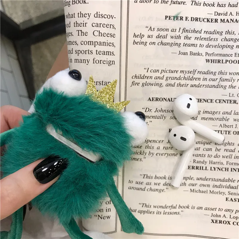 New Cartoon Cute Plush Toy Frog Prince with Crown Headphone Cases For Apple Airpods 1/2 Funny Flannel Protection Earphone Cover
New Cartoon Cute Plush Toy Frog Prince with Crown Headphone Cases For Apple Airpods 1/2 Funny Flannel Protection Earphone Cover