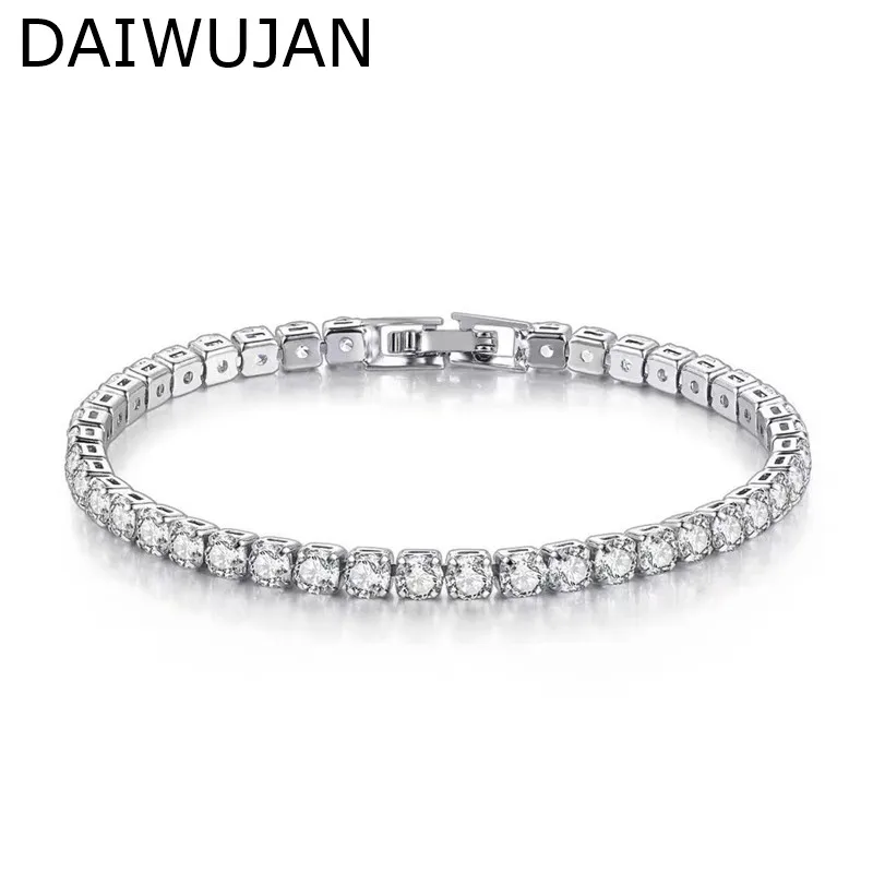 DAIWUJAN Luxury 925 Sterling Silver CZ Zircon Tennis Bracelets Bangle For Women Wedding Fashion Jewelry Wholesale Party Gift
DAIWUJAN Luxury 925 Sterling Silver CZ Zircon Tennis Bracelets Bangle For Women Wedding Fashion Jewelry Wholesale Party Gift
